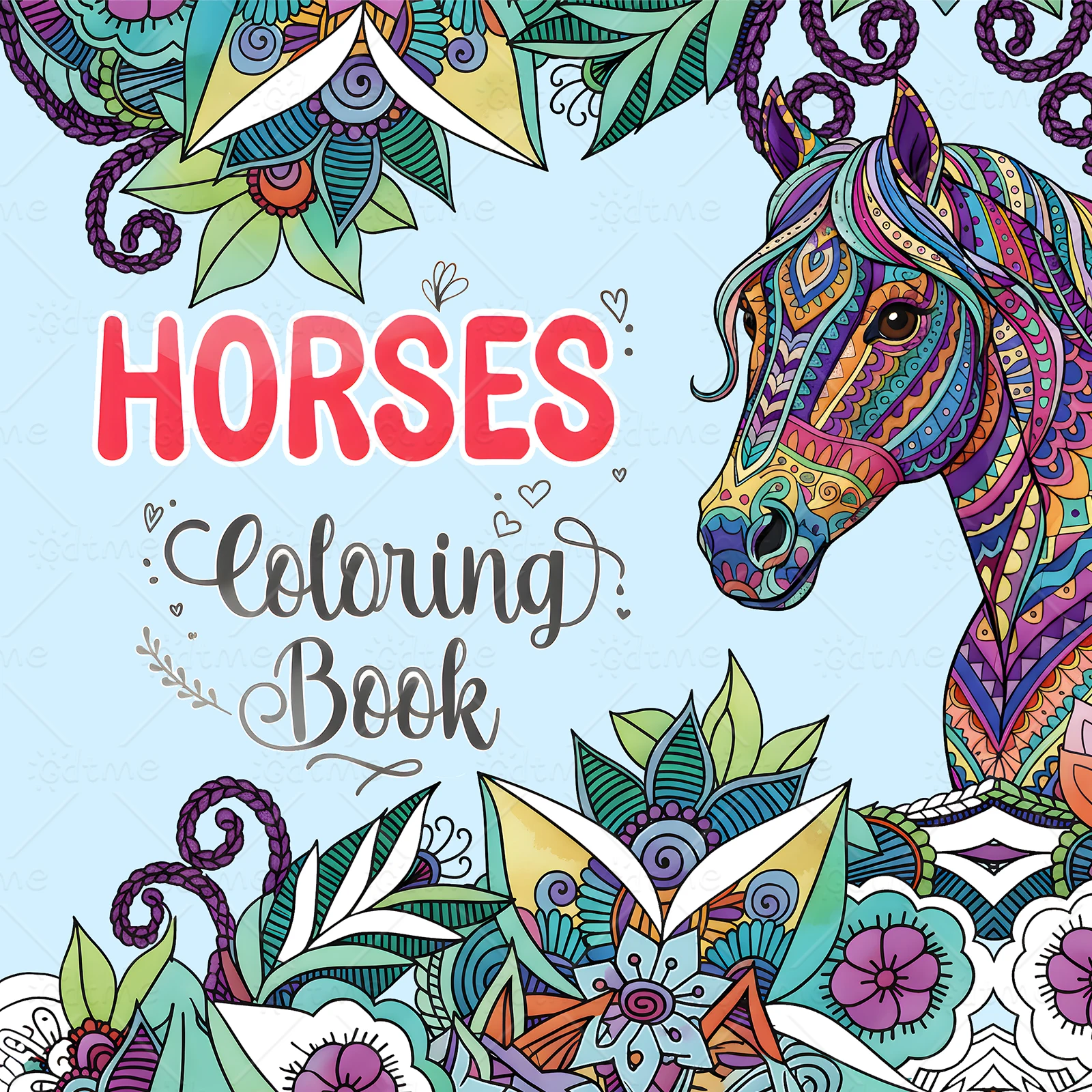 

24-страничная книжка-раскраска «Красивый мир лошади» для снижения стресса для взрослых | Книжка-раскраска для снятия стресса и снижения настроения