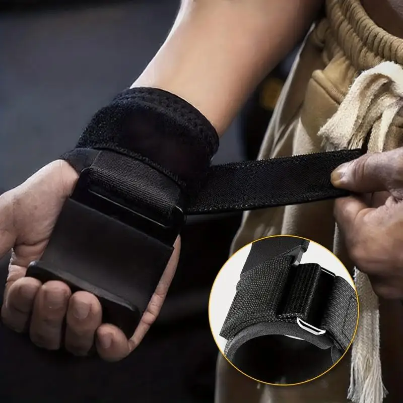 1 Unidad de Gancho de Muñeca Antideslizante para Fitness, Levantamiento de Pesas, Dominadas, Barra Horizontal, Entrenamiento de Fuerza sin Estrangulamiento