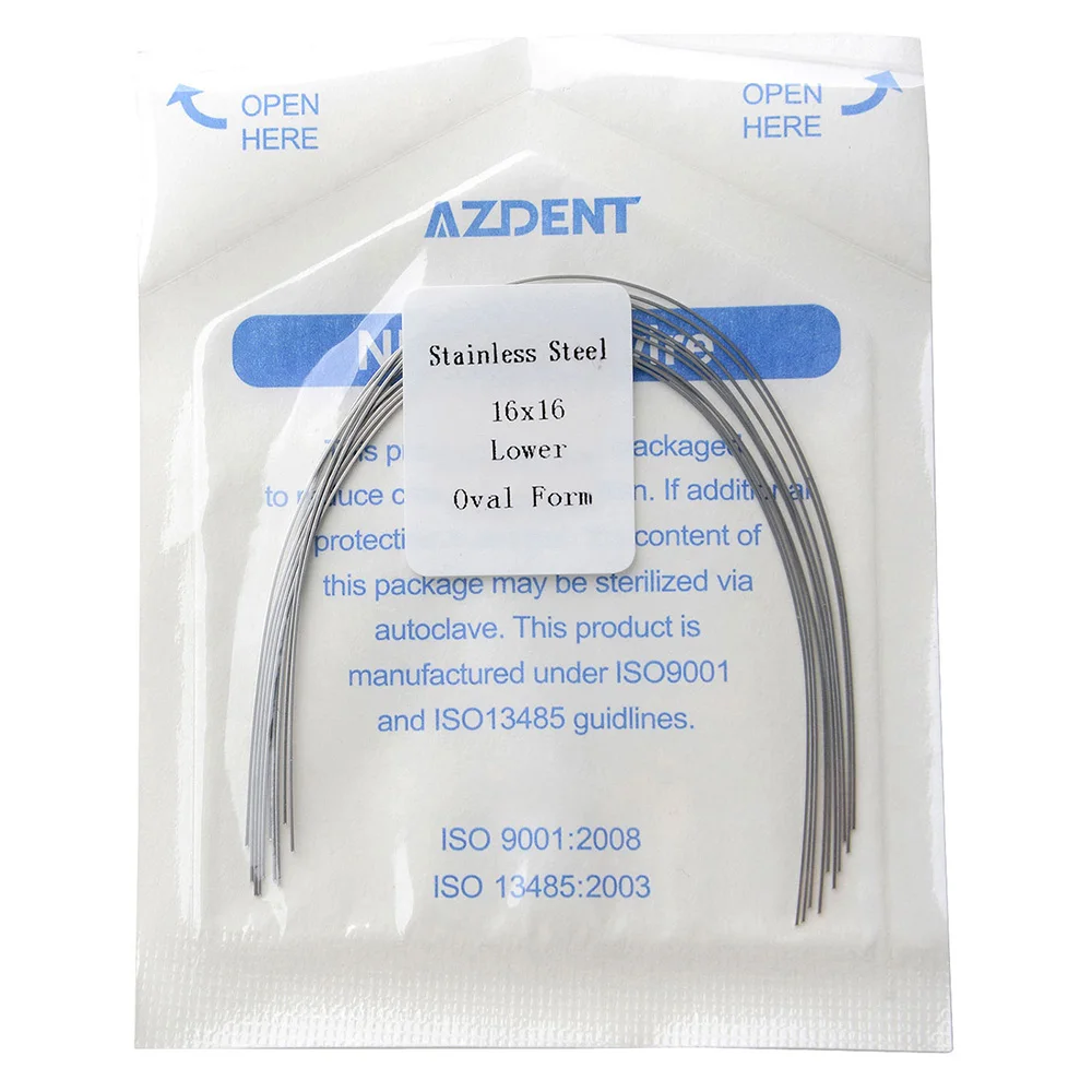 10 Teile/paket AZDENT Dental Kieferorthopädische Edelstahl Runde Rechteckige Bogen Drähte Oval Form Oberen Unteren Drahtbogen – Detail 4