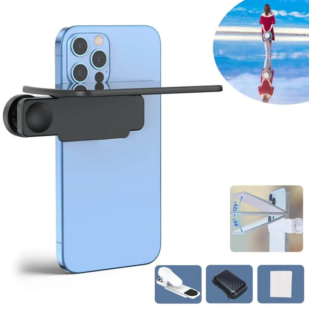 Adjustable Smartphone Camera Mirror Reflection Clip Kit For IPhone & All Phones HD Glass Reflection Mirror For Creative Pho W3I9