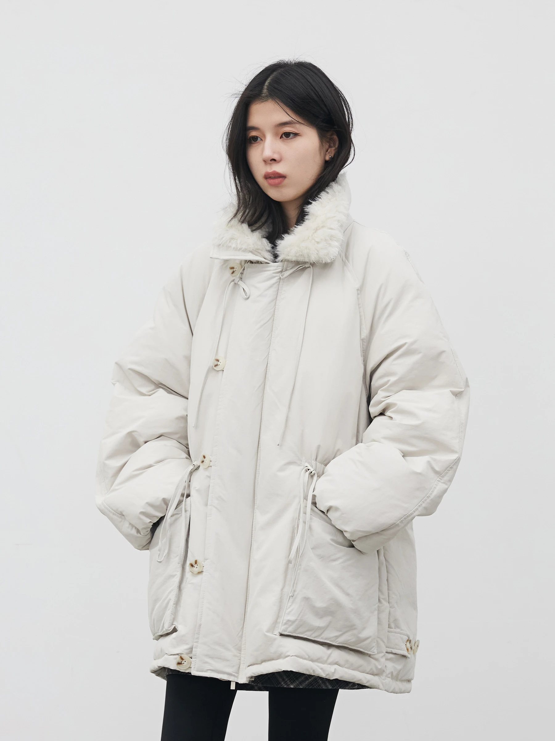 

Женская повседневная свободная куртка CHICVEN средней длины с меховым воротником, теплая верхняя одежда для вечеринок и торжественных мероприятий