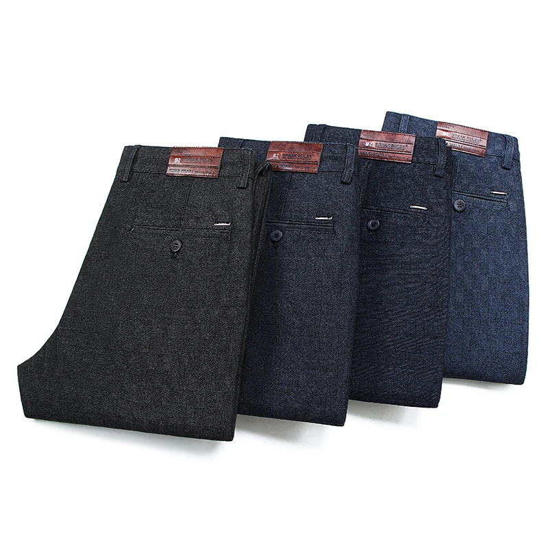 

2025 Spring Autumn New Arrival Smart Casual Pants Men Straight Formal Long Trouser Adult Solid Color Design Business Male Office