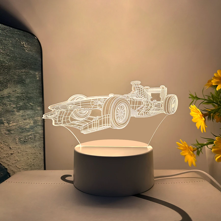 車種の3Dナイトライト、夢のような暖かさ、静かで温かく、人生にロマンチックな雰囲気を加え、毎晩おやすみを照らします。