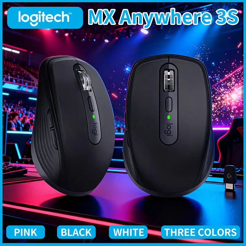 

Logitech MX Anywhere 3S Ergonomic Mouse - 8000 DPI, MagSpeed Scroll, Silent Click, 3-Device Connect for Home Work