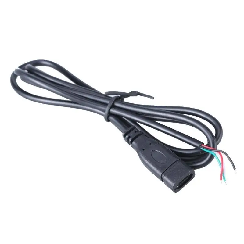 R53C USB-C-Pigtail-Kabel, Verlängerungskabel, Typ-C-Buchse auf 4-Pin-Bare-Draht-Anschlussleitung mit offenem Ende für – Detail 3