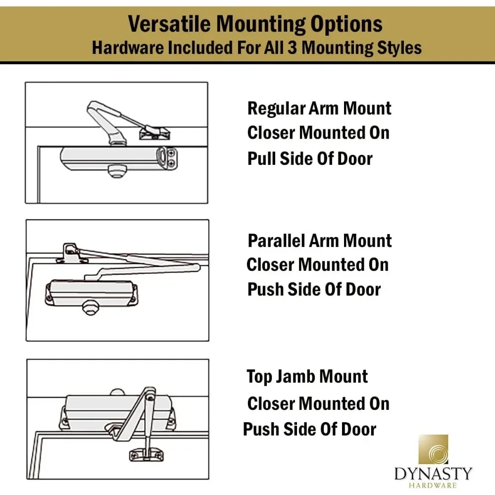 Door Closer Heavy Duty Commercial Grade Hydraulic Adjustable Spring Door Closer Series 4401 Meets ADA Sprayed Duronotic Finish