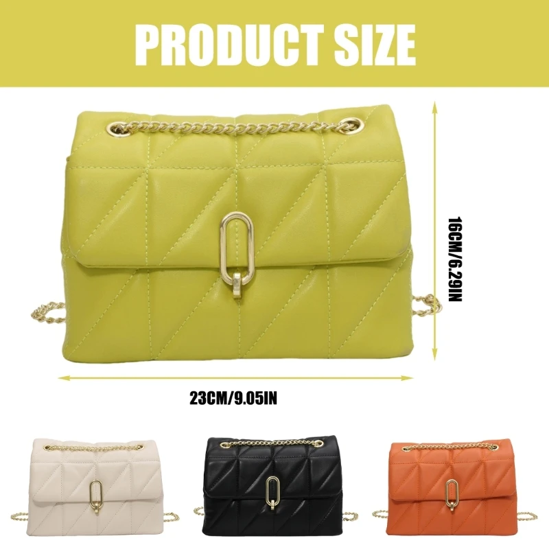 Candy Color Crossbody Bag for Women PU Leather Shoulder Bag Chain Messengers Bag