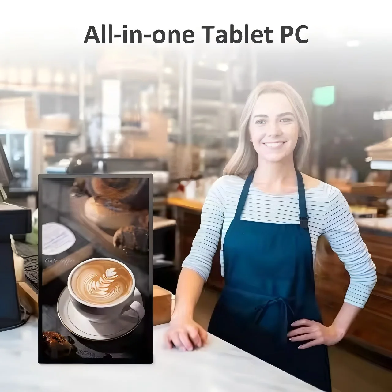 15.6 Inch Wall Mount Android 14 Commercial Tablet, 4G+32G Touch Screen with LED Light Bars, 7x24 Hours POE Smart Home Control