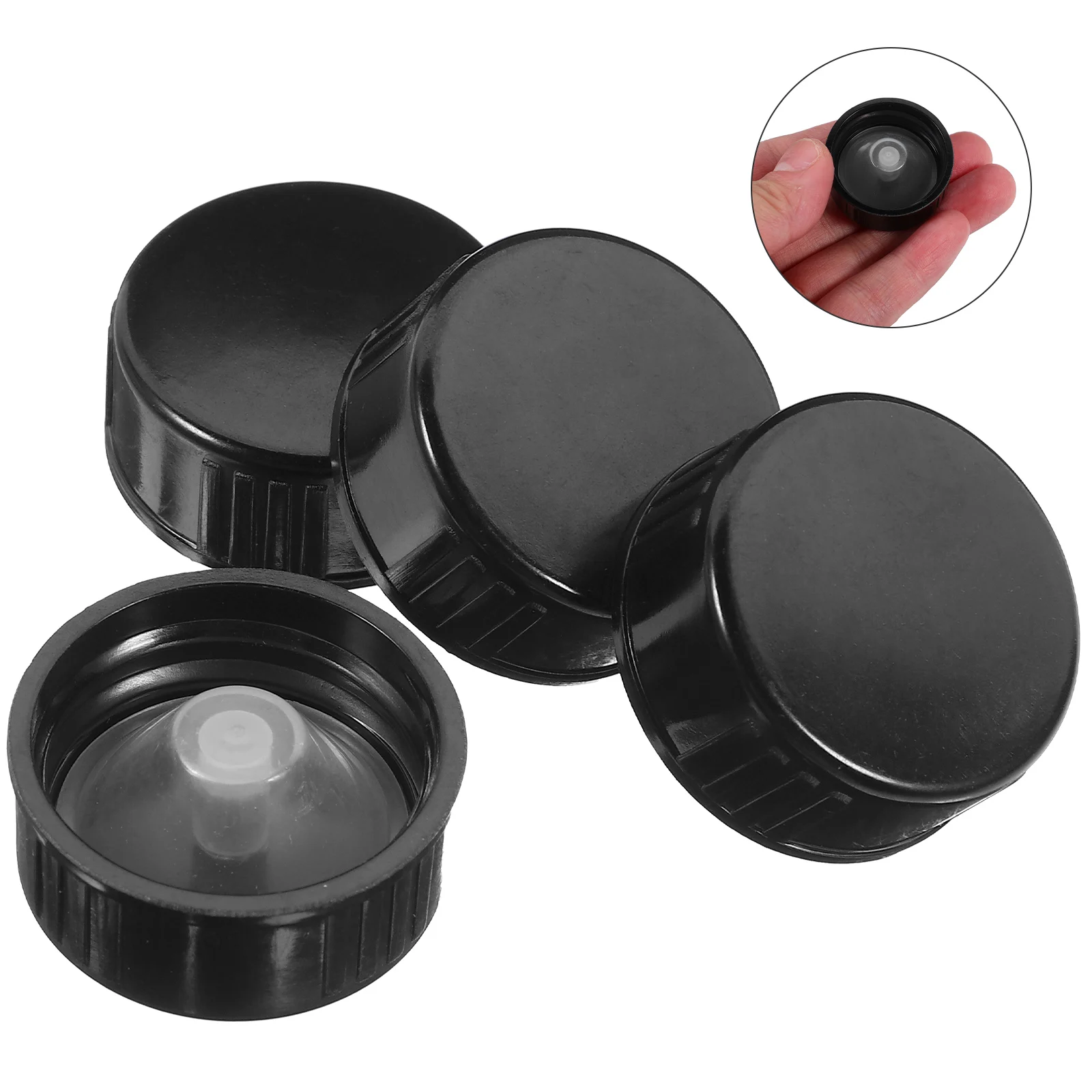 

4pcs Cover Plastic Bottle Caps Lids Round Screw Seal Cone Phenolic Resin Sealing Spiral Boston Jar Matching