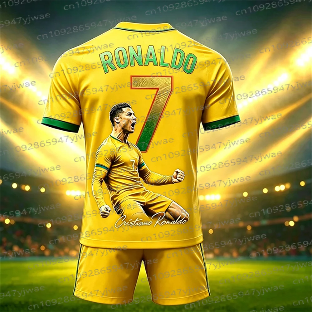 26/27 Sonderedition Ronaldo Fans Fußballtrikot T-Shirt Shorts Set Damen Herren Sportbekleidung Sommer Casual Kinder T-Shirt Set 2-teiliges Set – Detail 9