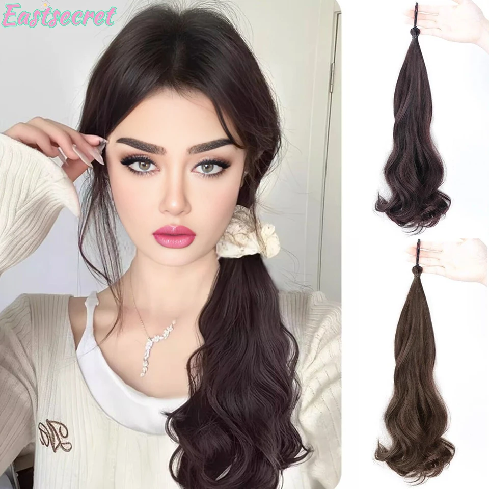 

EASTSECRET Ponyta Wig Bienca Lazy Layer Big Wave Atmosphere Sensor Side Tie Low Ponytail Wig Braid