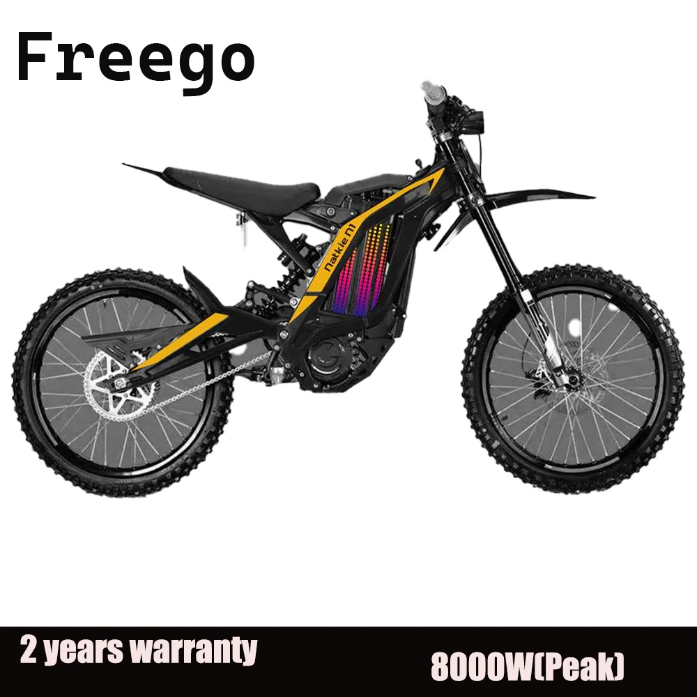 

Electric Dirt Bike 8000W 72V 30AH battery N1 Off Road Electric Motorcycle 19" Fat Tire Full Suspension LCD Display E Motorbike