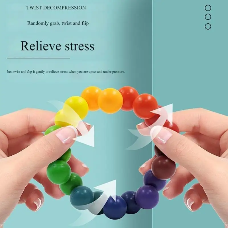 دائم البلاستيك حبة الكرة تويست ضغط لغز لعبة لتخفيف التوتر القلق مكتب عمل السفر اللعب الحسي A2UB