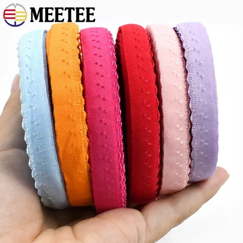 

10/20M Nylon Lace Elastic Rope 11mm Rubber Bands Underware Bra Strap Clothes Double Fold Decor Stretch Tapes Sewing Accessories