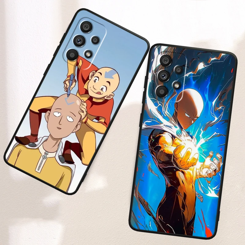 O-One Punch Mans Anime For Samsung Note 20 10 Ultra Plus A31 A14 A12 A70 A34 A25 A04 A05 A15 A24 5G Black Back Phone Case