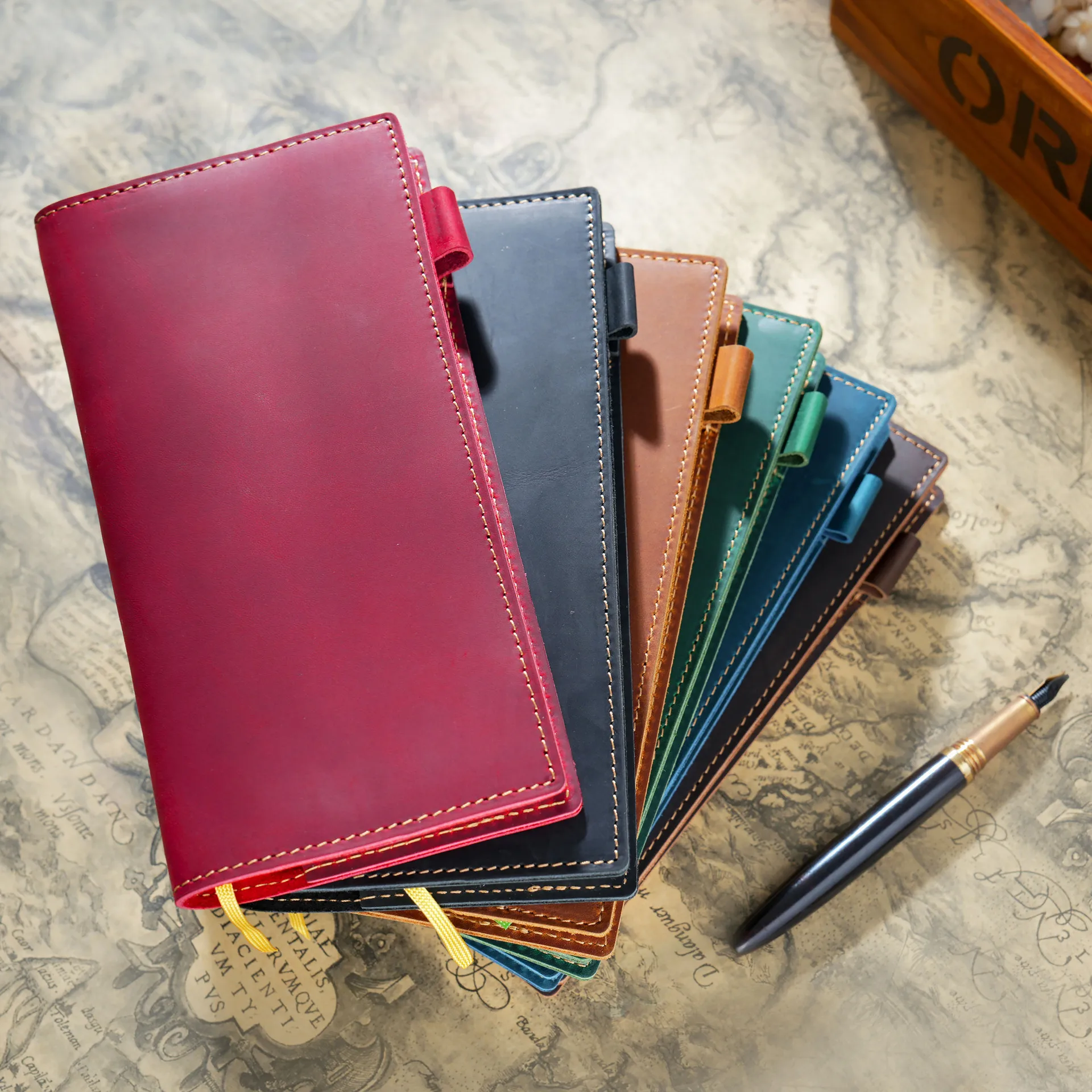 Imagem -03 - Notebook de Couro Genuíno com Página Interna Couro Notepad Página Interna Substituível Semanas Hobo Nota de Mão Capa do Livro