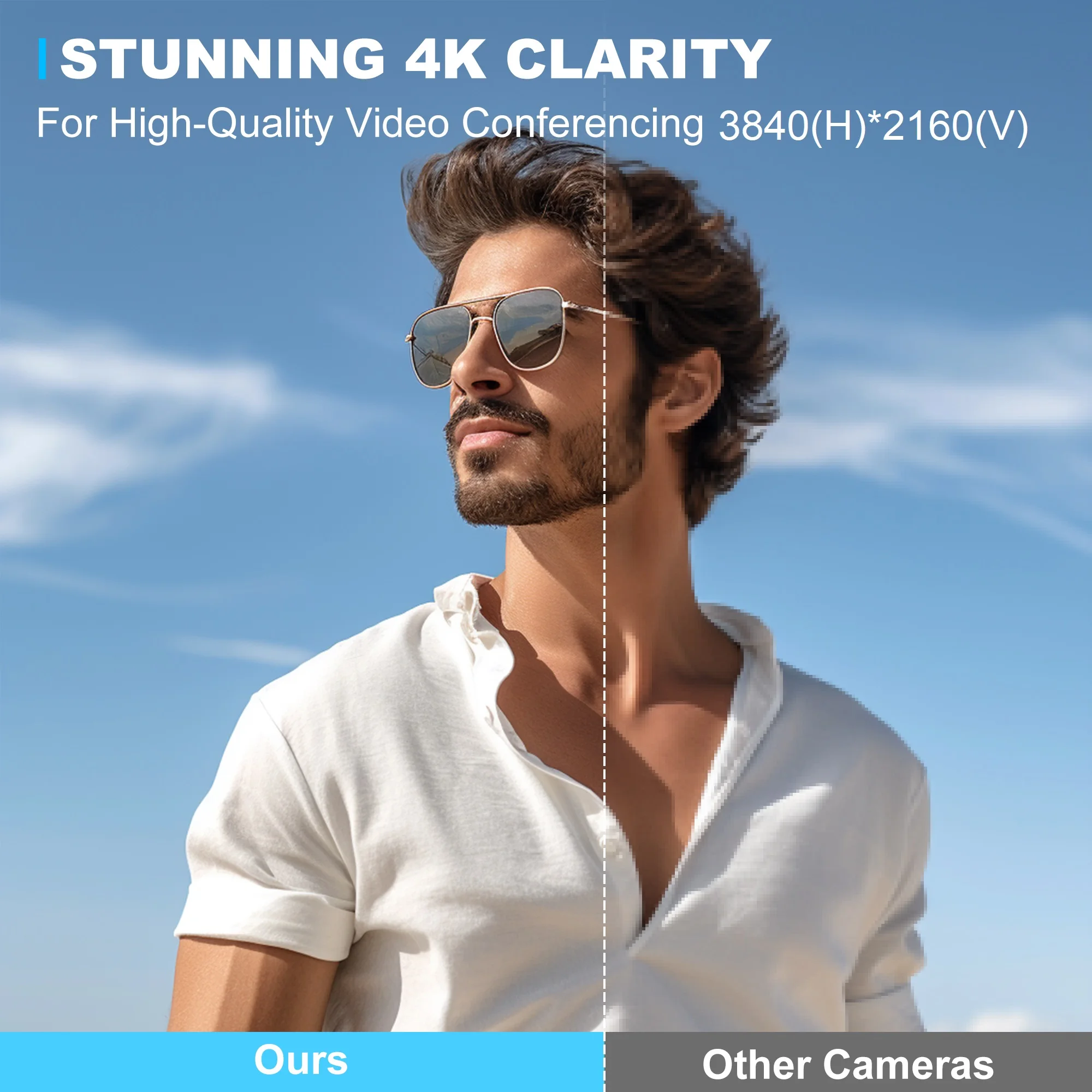4K 30FPS Ultra HD USB Webcam with Microphones with Small Metal Case 3.6mm Lens HFOV 93 Degree Driver Free for PC