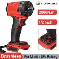 2000N.M Brushless Electric Impact Wrench Cordless Electric Wrench 1/2inch Screwdriver Socket Power for Makita 18V Battery