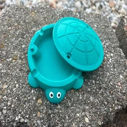 Mini Turtle Sandbox w/Lid | Turtle Sandbox Figurine | Turtle Storage Container | Turtle Ashtray