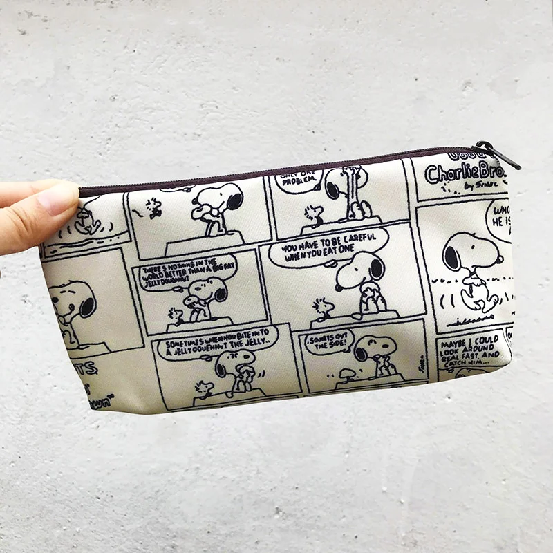 Imagem -05 - Lot Kawaii Snoopy Pencil Case Cute Pencil Box Stationery Pen Bolsa Stationery School Supplies 12 Pcs