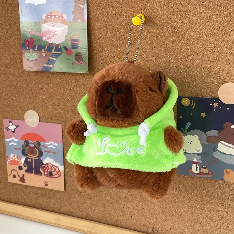 1Pcs Nette Capybara Plüsch Schlüsselring Spielzeug Anhänger Cartoon Plüsch Puppen Schlüsselbund Mode Rucksack Anhänger Dekoration Geburtstag Geschenke
