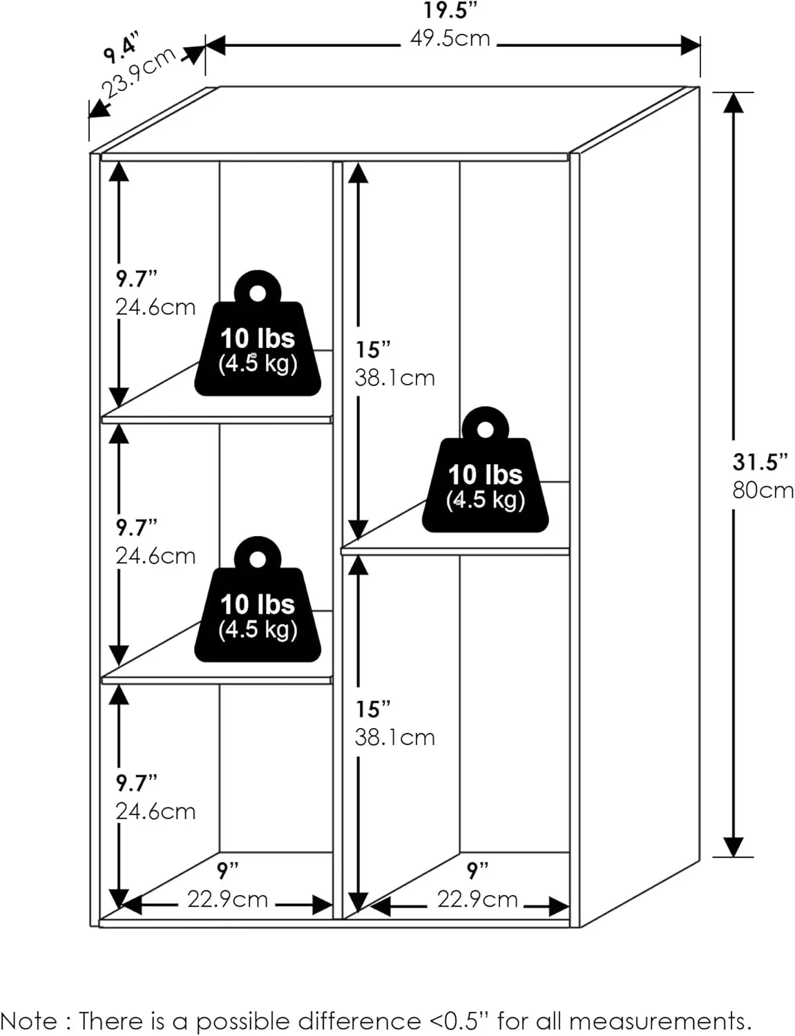 رف كتب قابل للعكس مكون من 5 مكعبات، تخزين حديث لغرفة المعيشة والمكتب، أبيض/وردي #3