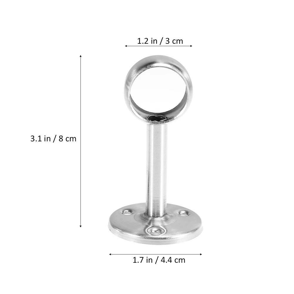 

6pcs Stainless Steel Closet Rod Support Bracket Heavy Duty Wardrobe Rail Holder For Hanging Clothes Pipe Mount Hardware Bracket