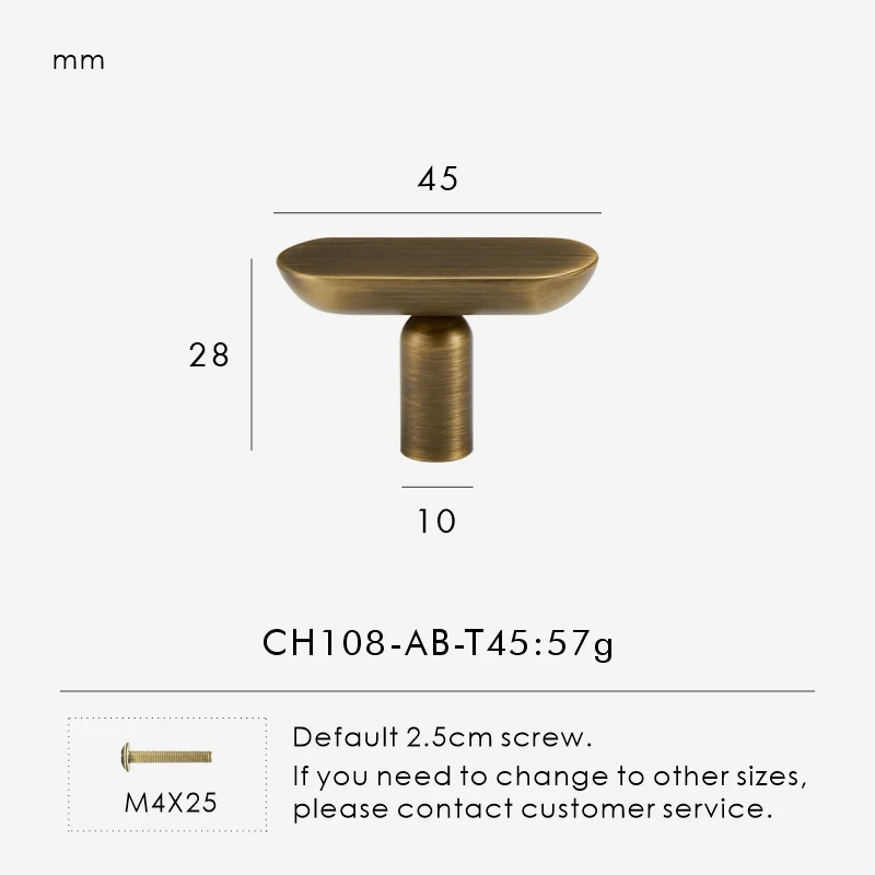 Nurlin massief messing effen minimalistisch Italiaans modern design kastladen T-bar handvat verlengde kledingkast kastdeur pull CH108 - afbeelding 1