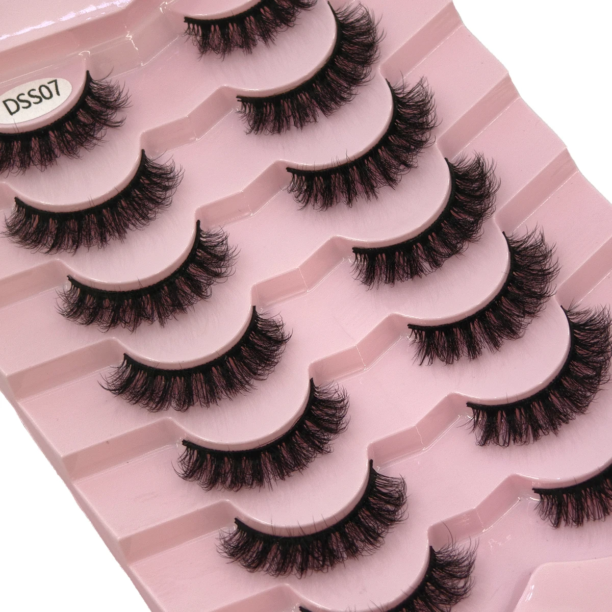 2025 New 7Pairs Cat Eye Lashes Fluffy Faux Mink Lashes 8D Wispy Lashes Pack Dramatic Long Thick Volume Eyelashes False Eyelas