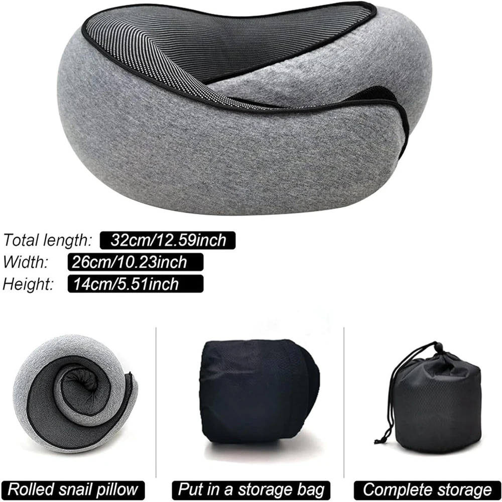 Travel Pillow Memory Foam Cervical Vertebra Portable Noon Break U Type Camping orthopedic to sleep memory Pillow with Carry