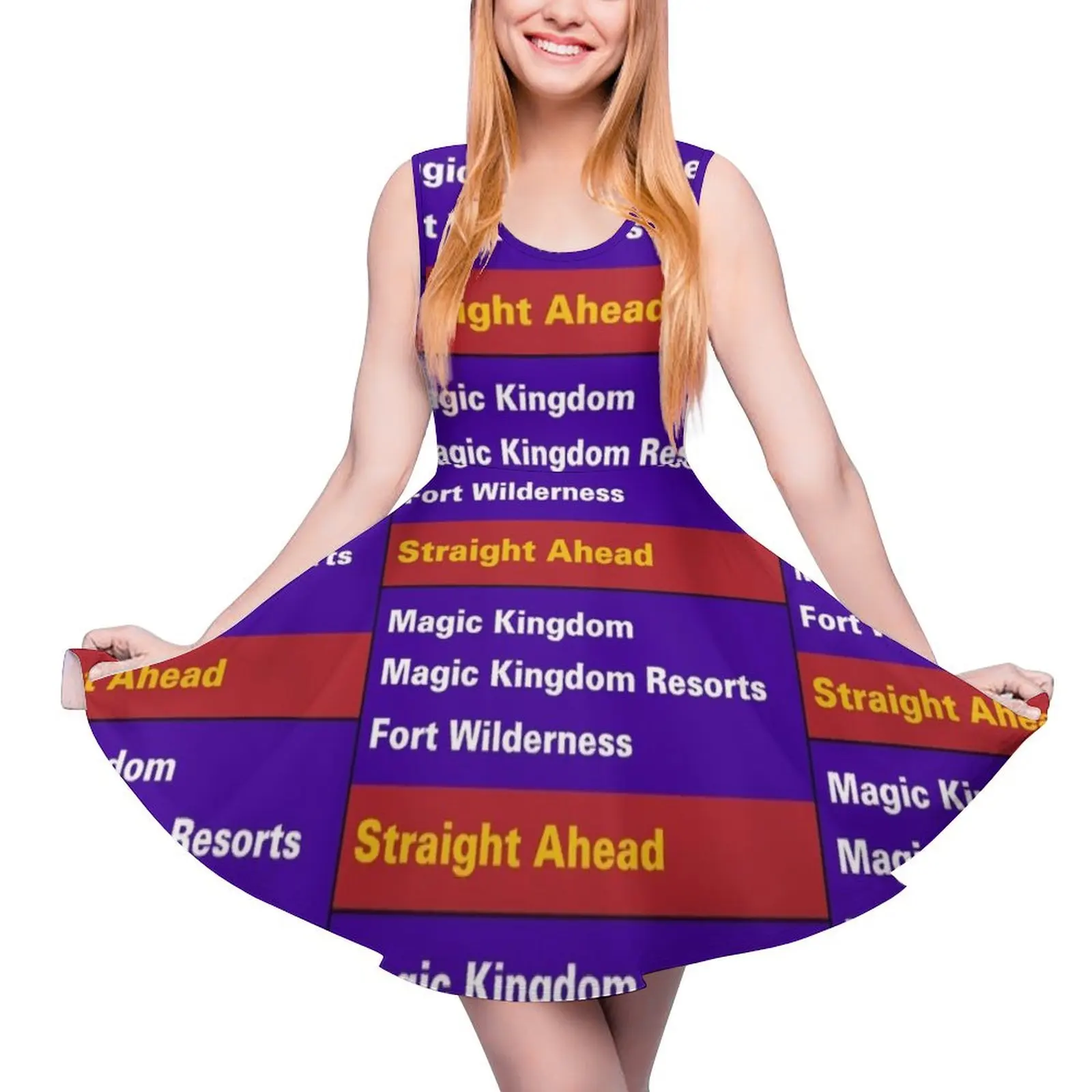 

Happiest Street Sign Magic Kingdom Sleeveless Dress dress summer fairy dress beach dresses loose women"s