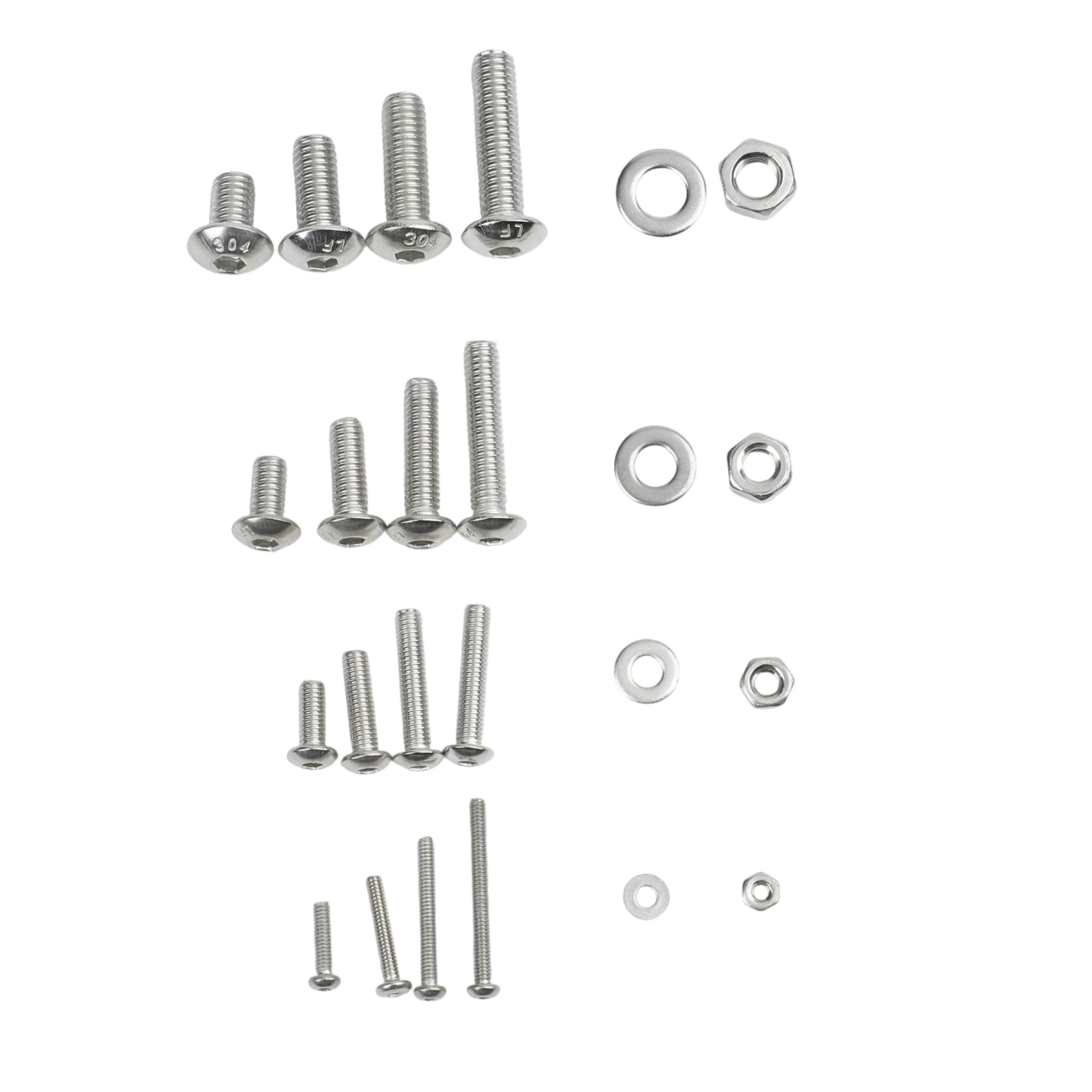 Silver Stainless Hex Screws Complete Hardware Set Hand Tool Set 304 Stainless Steel Grade 8.8 Performance Cap Screw Design