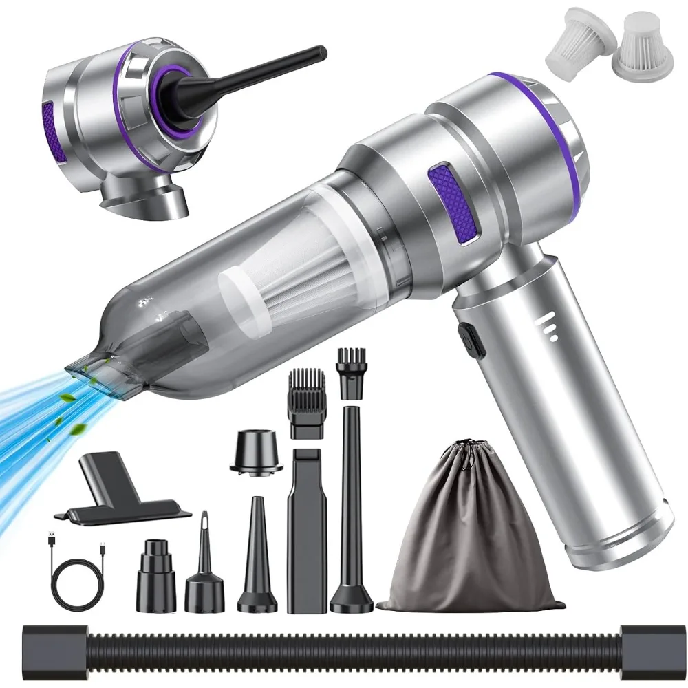 

Car Vacuum Cleaner High Power - 22000PA Portable Car Vacuums 4 in 1 Compressed Air Duster & Air Blower & Pump Hand Held Vacuum C