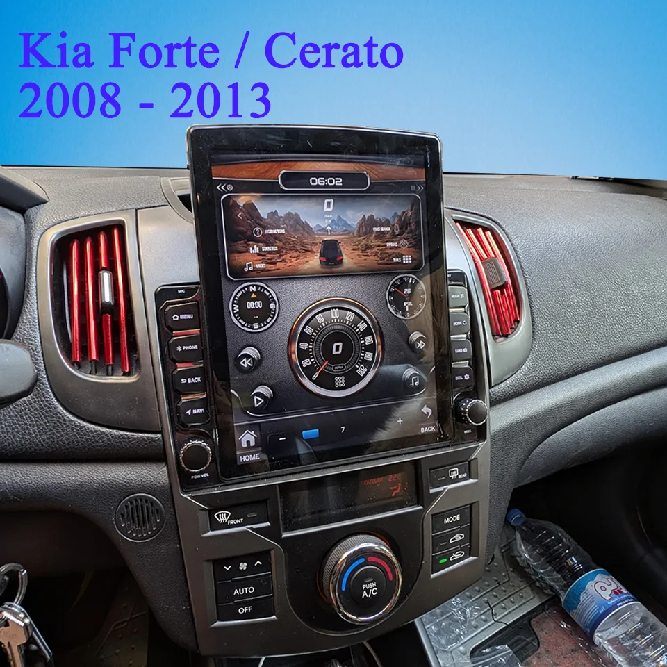 Tableta de navegación GPS para coche, para Kia Forte / Cerato 2008 2009 2011 2013, Audio y vídeo automático A/V, unidad principal de música, casete de DVD 4G Lte BT