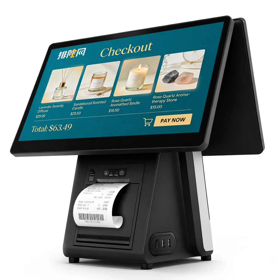 All In One 15.6 Inch Touch Screen Windows I5 With 80mm Receipt Printer Point Of Sale POS Terminal System Cash Register
