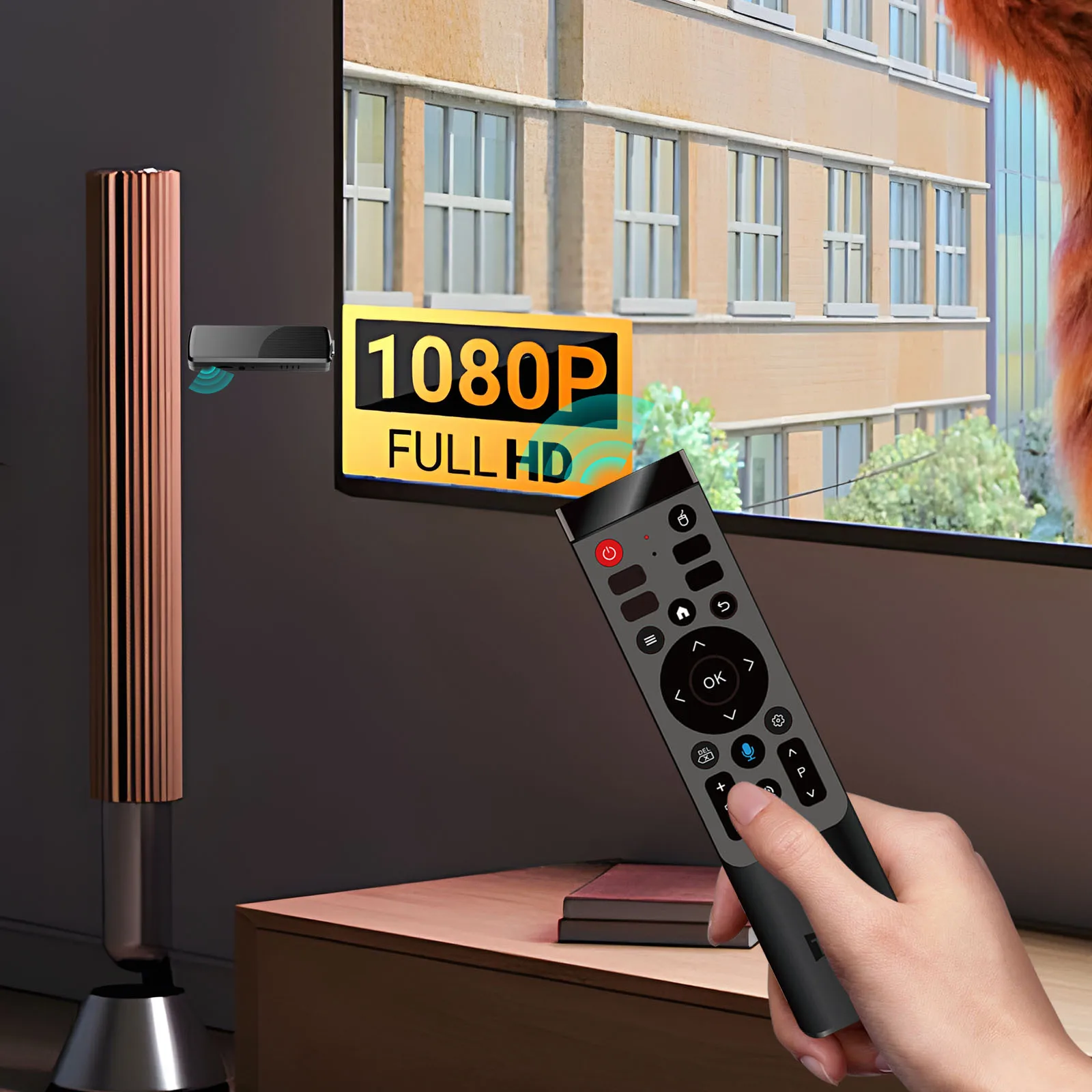 Android 14 BT5.0 Media Player with Remote 4K HD TV Video Player 2.4G&5G Dual WiFi TV Stick for HD Movies Internet Applications