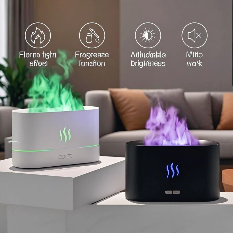 увлажнитель воздуха umidificador ar ディフューザールーム空気加湿器充電式ディフューザー LED 炎マシンクラゲ加湿器