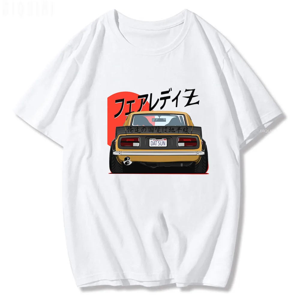 JDM T Shirts Art Print Japanese Style Retro Car 90s 100% Cotton Summer EU Size Tops Casual Harajuku Short Sleeve Loose