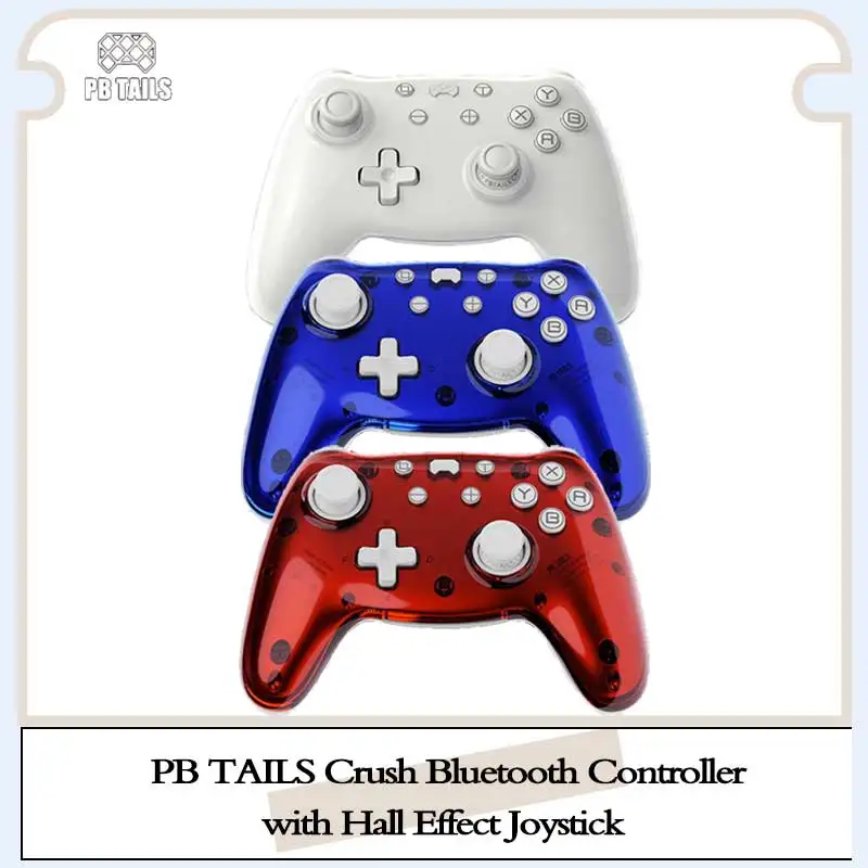 

PB TAILS CRUSH Bluetooth Controller， Gamepad with Hall Effect Joystick For Nintendo Switch PC Steam Raspberry Pi iOS Android