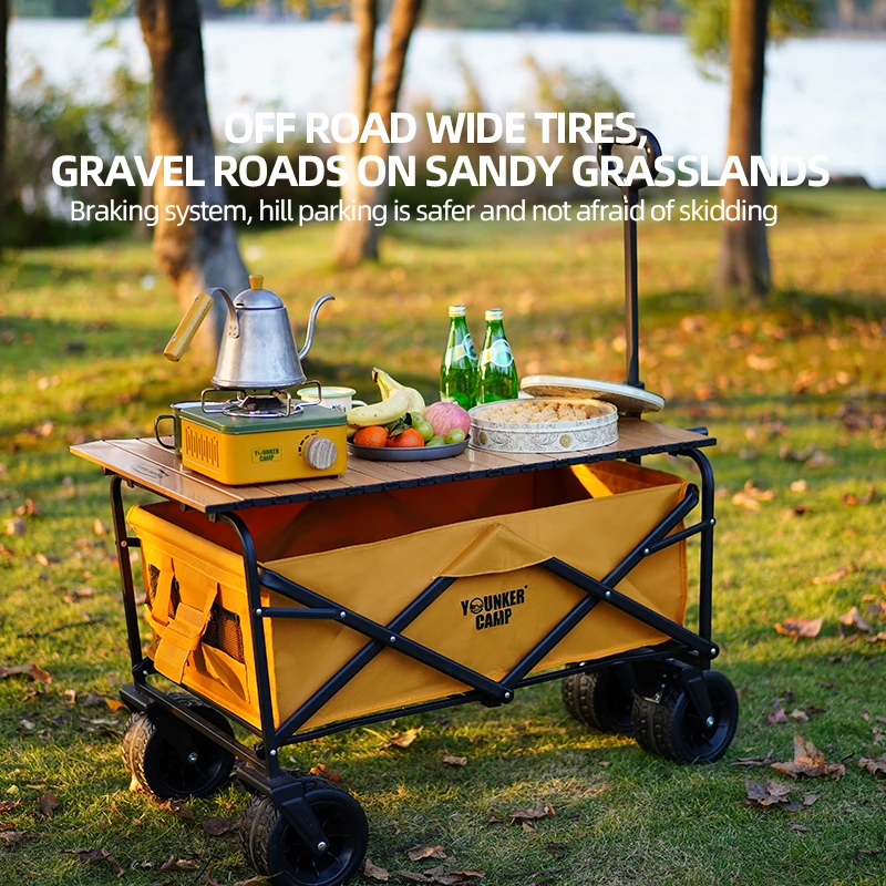 فرامل إطارات للطرق الوعرة بعرض 8 بوصة 10 سم، قضيب سحب قابل للتمديد، تخزين قابل للطي، توفير المساحة، عربة تخييم خارجية، عربة تسوق #3