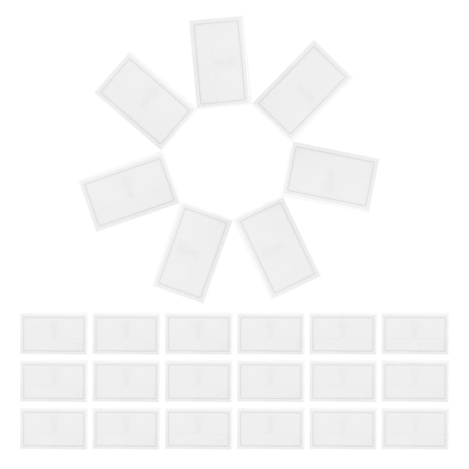 

50 pcs Id Card Holder Sleeve Transparent Badge Covers Clear For Office Workers Students Access Pass Holder Plastic Name Badge