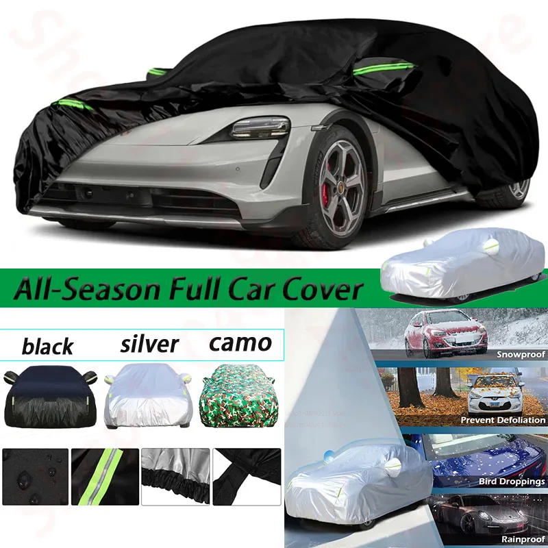 

Car Cover Fit 2019-2024 Porsche Taycan with Reflective Strip & Windproof Bands for Snow Rain Dust Hail Protection