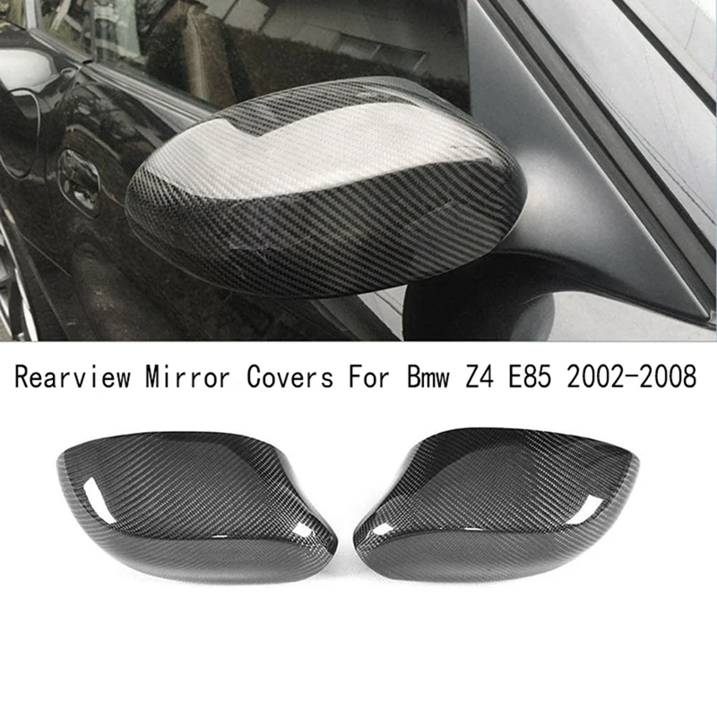 Car Carbon Fiber Rearview Side Wing Mirror Covers Protector Left Rearview Mirror Covers for-Bmw Z4 E85 2002-2008