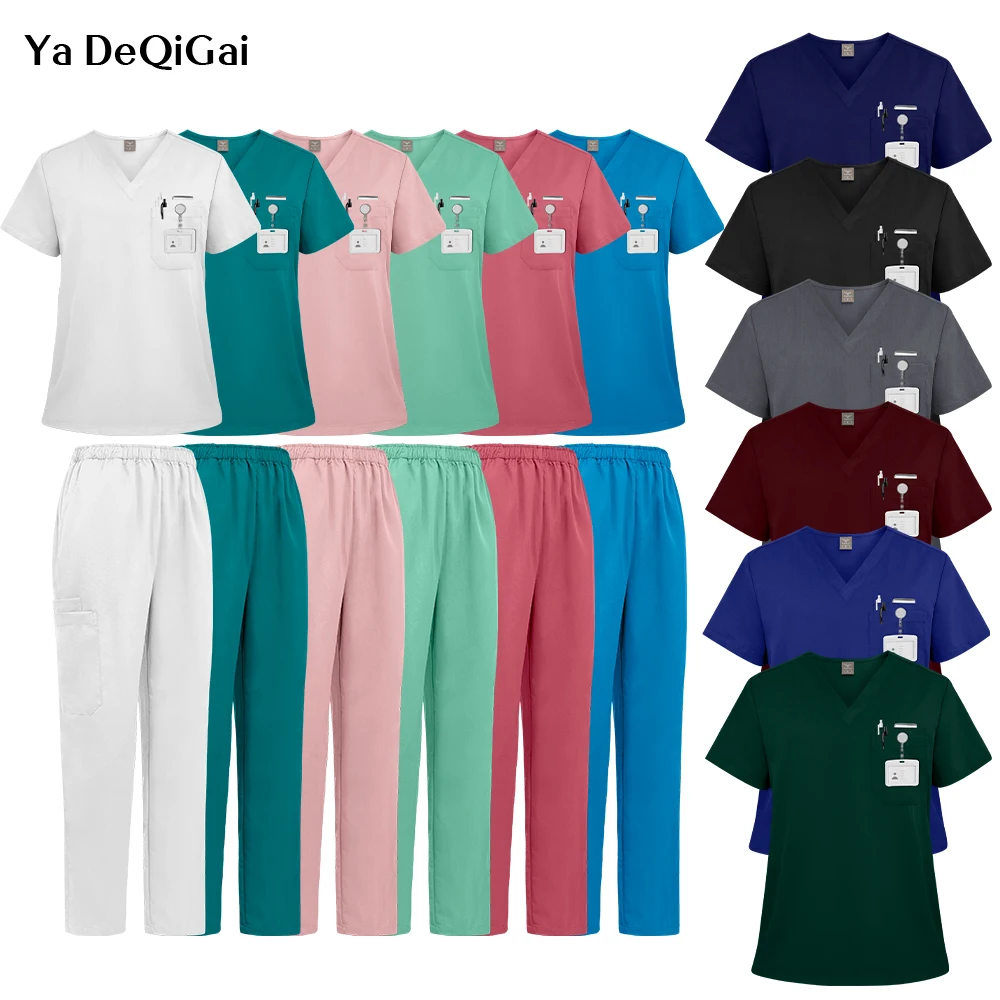 

Wholesale Nurse Uniform Medical Scrubs Set Dental Surgery Suit Operating Room Working Clothes Hospital Medical Supplies Workwear