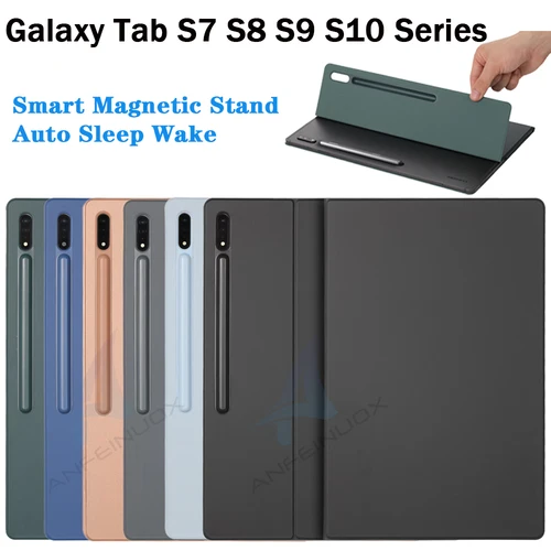 Funda magnética para Samsung Galaxy Tab S8 S10 Plus, funda con soporte S10 FE Auto Sleep Wake para Tab S9 FE + S10 Ultra con portalápices
