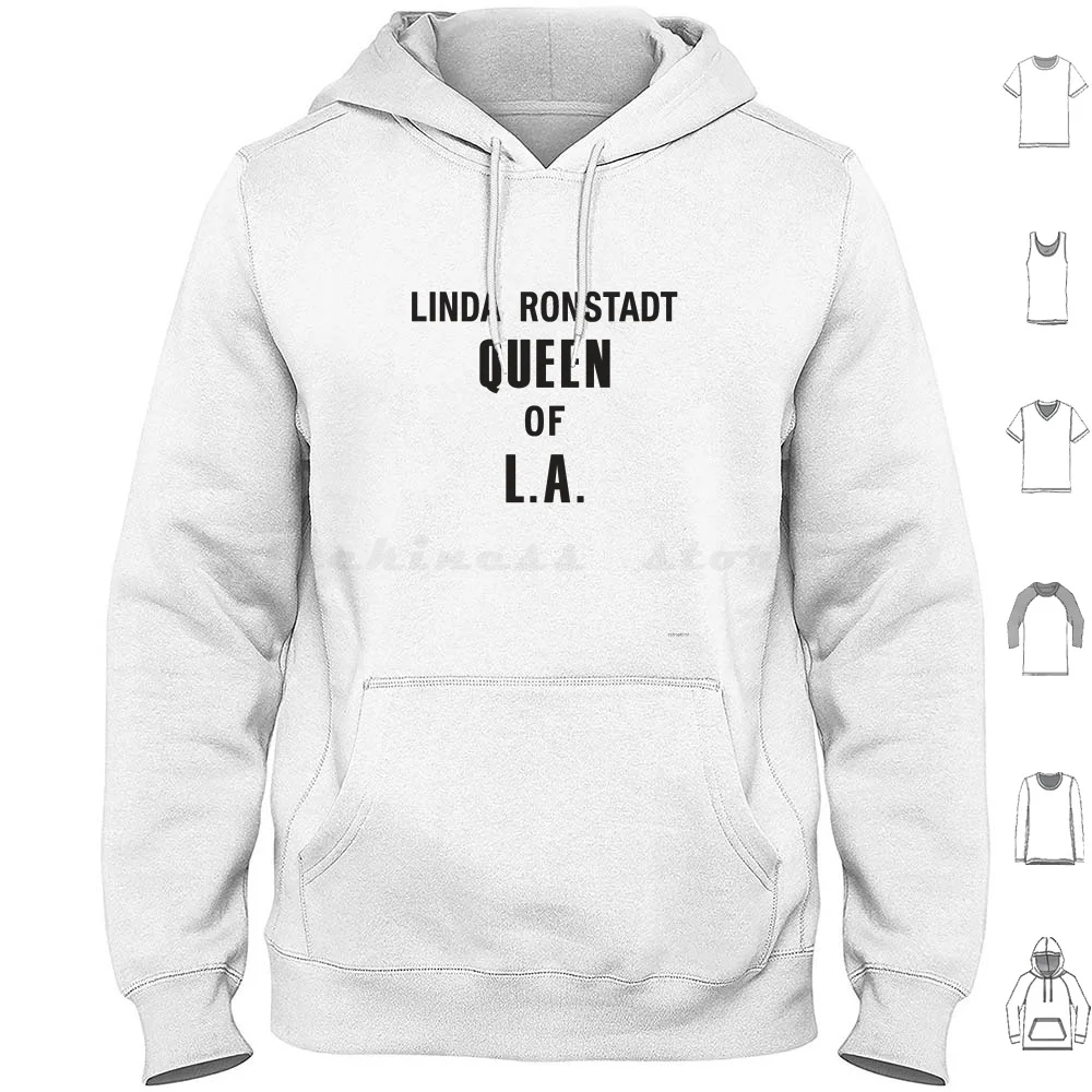 Linda Ronstadt Queen Of L.a-Laurel , Jagger , 1970's Folk & Rock-Black Print Hoodies Long Sleeve Retro Music Laurel