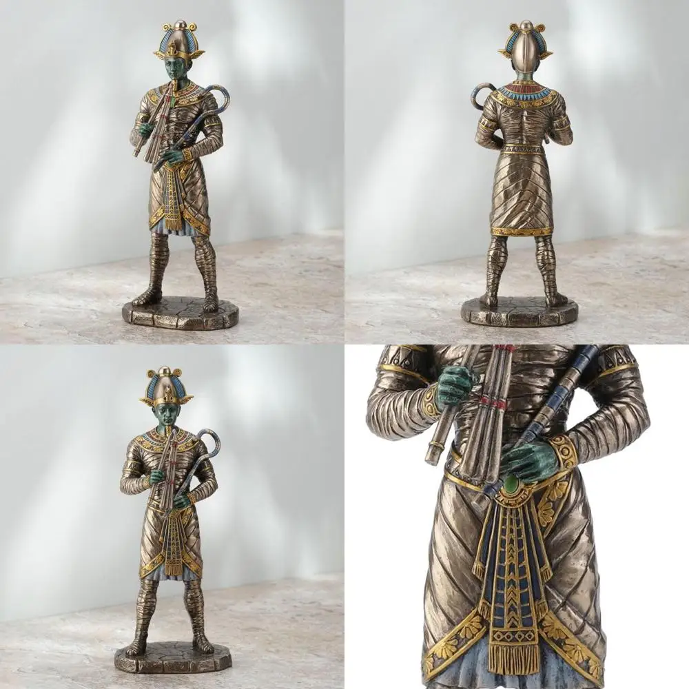 

10.625 Antique Bronze Osiris Statue: Ancient Egyptian God of the Dead, Cold Cast Resin
