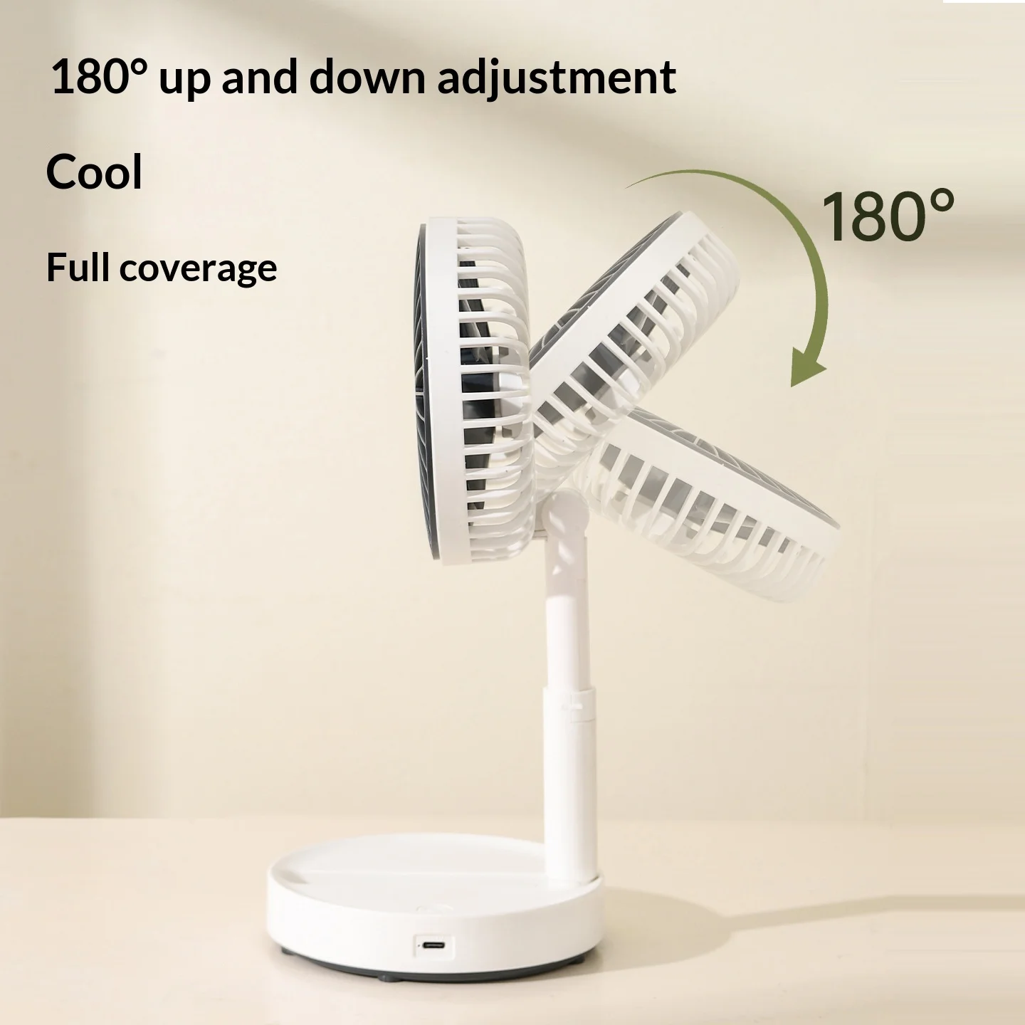5-Inch Foldable Extendable USB Charged Mini Desktop Fan Portable for Outdoor Dormitory Office Camping - Compact Table Fan image 4