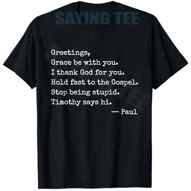 Gruß: „Gnade sei mit dir“ – Ich danke Gott für dich, sei stark! Y2K Personalisiertes T-Shirt mit Glaubensbotschaft und Aufdruck für Gläubige – Detail 3