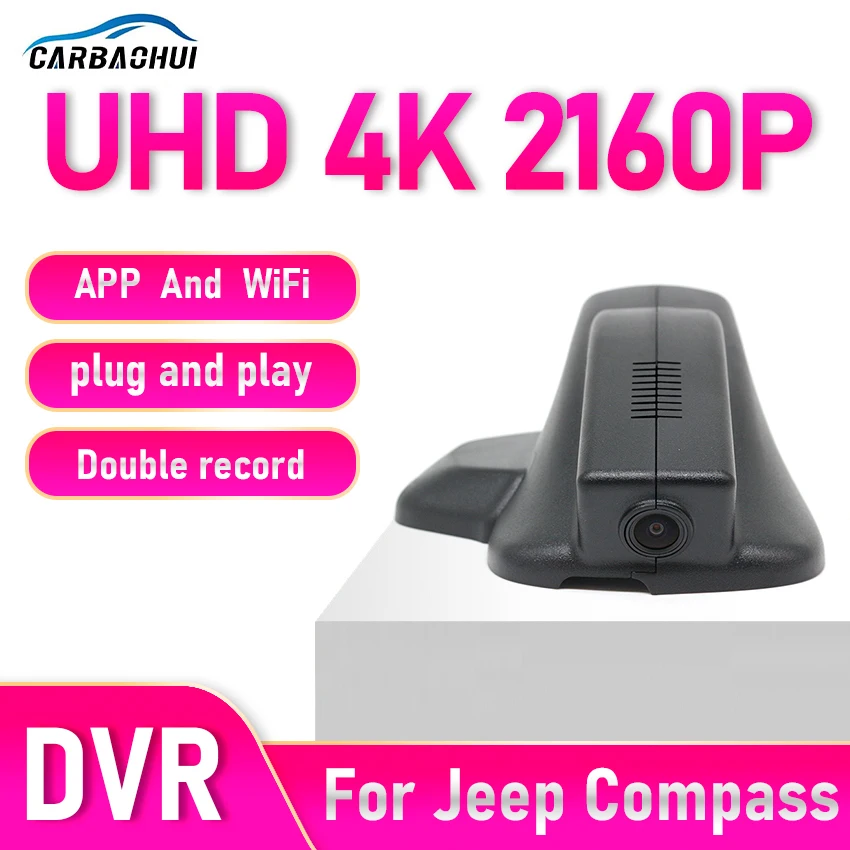 New!Plug and play Dash Cam for Jeep Compass (2nd Gen) 2018-2025, Car DVR Camera WIFI Connection APP Control, Dashcam For Compass